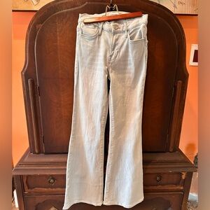 FRAME Denim Jeans Women’s 24 Blue Le High Flare Light Wash Low Rise Raw Hem USA